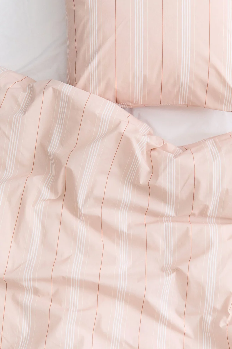 اتش اند ام طقم غطاء لحاف مفرد من قطن البيركال